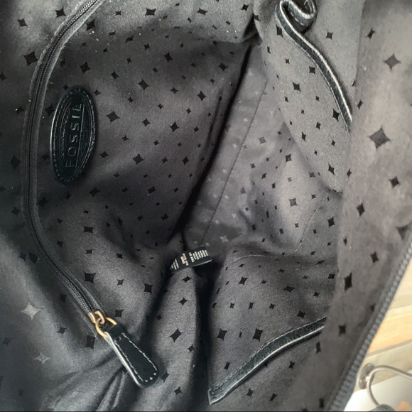 SOLD- Fossil Black Leather Crossbody / Messenger - Picture 8 of 8